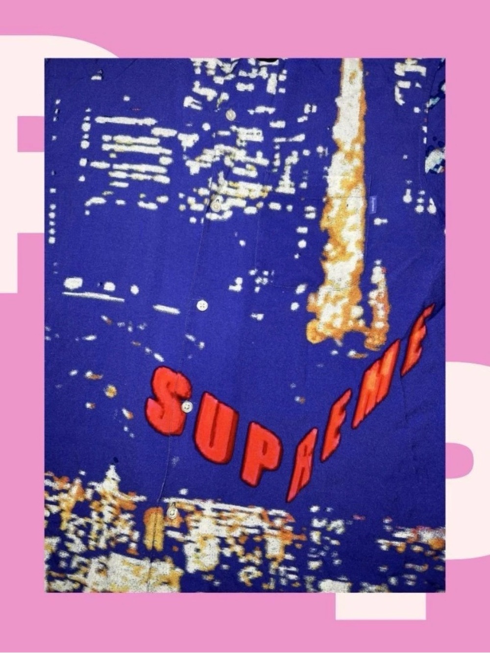 Supreme City Lights Rayon S/S Shirt (Large) - Picture 3 of 4